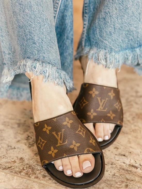 Vintage Boho Shoes - Boho vintage LV Sandal Flats